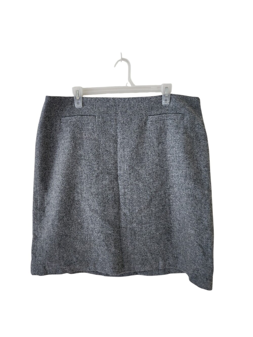 Talbots Grey Herringbone Tweed Pencil Skirt